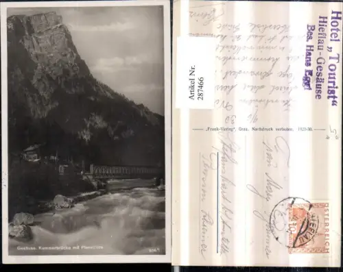 287466,Gesäuse Kummerbrücke Brücke m. Planspitze b. Johnsbach