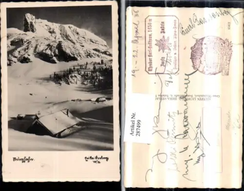 287499,Sturzhahn Almhütte b. Tauplitz Bergkulisse Winterbild