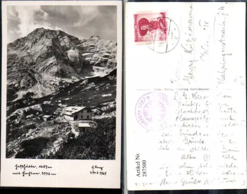 287500,Heßhütte Hesshütte Berghütte m. Hochtor Bergkulisse b. Johnsbach