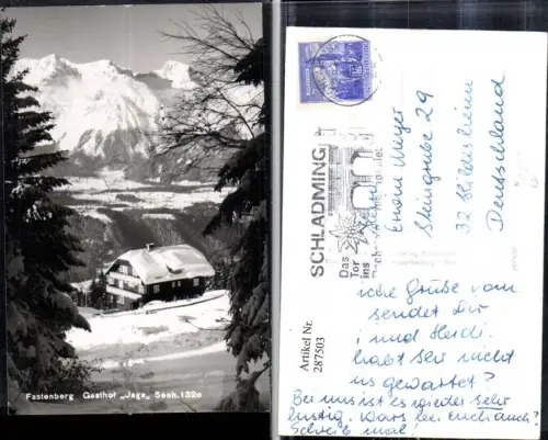 287503,Fastenberg Gasthof Jager Bergkulisse Winterbild b. Schladming