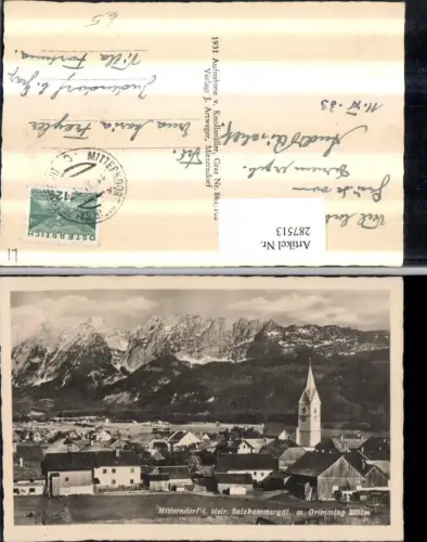 287513,Mitterndorf Totale m. Grimming Bergkulisse