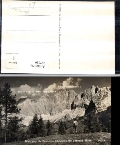 287519,Blick geg. d. Dachstein Südwände m. Südwand-Hütte Bergkulisse b. Ramsau Schladming