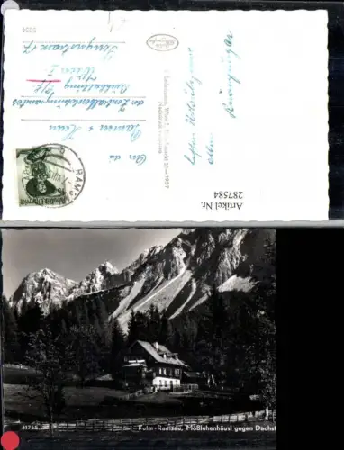 287584,Kulm Ramsau Mößlehenhäusl geg. Dachstein Bergkulisse