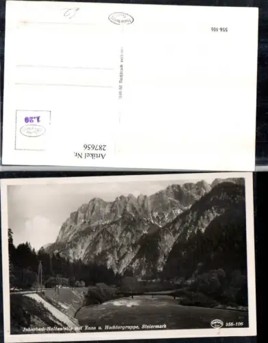 287656,Johnsbach Haltestelle m. Enns u. Hochtorgruppe Bergkulisse