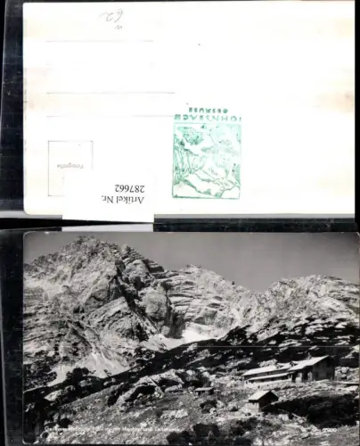 287662,Gesäuse Heßhütte Hesshütte Berghütte m. Hochtor u. Tellersack Bergkulisse b. Johnsbach