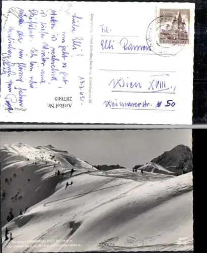 287665,Krummholzhütte m. Hauser Kaibling u. Höchstein b. Haus Winterbild