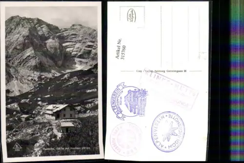 315760,Hesshütte Berghütte b. Johnsbach m. Hochtor Bergkulisse