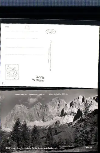 315790,Blick geg. Dachstein Südwände m. Berghütte b. Ramsau Bergkulisse