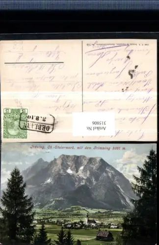 315806,Irdning Totale m. Grimming Bergkulisse pub F. E. Brandt 113
