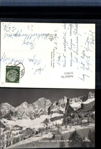 315813,Austriahütte Berghüte b. Ramsau m. Dachstein Bergkulisse Winterbild