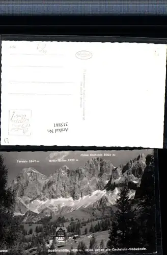 315861,Austriahütte Berghütte b. Ramsau m. Dachstein-Südwände Bergkulisse
