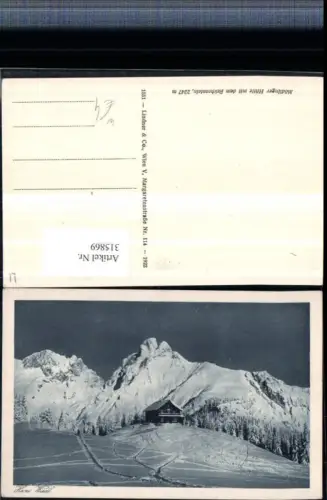 315869,Mödlingerhütte Berghütte b. Johnsbach m. Reichenstein Bergkulisse Winterbild