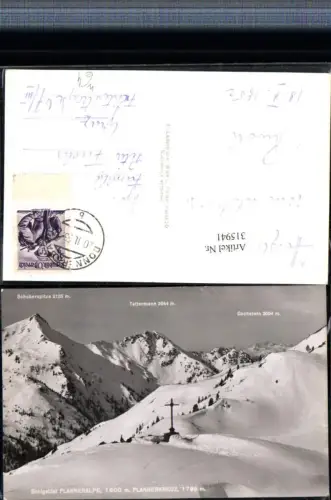 315941,Planneralpe b. Donnersbach m. Plannerkreuz Bergkulisse Winterbild
