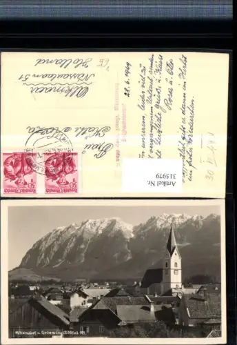 315979,Mitterndorf Teilansicht Kirche m. Grimming Bergkulisse pub Josef Kain