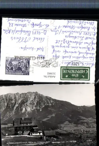 315992,Michaelerberghaus Berghütte b. Gröbming Totale Bergkulisse Christkindl Stempel