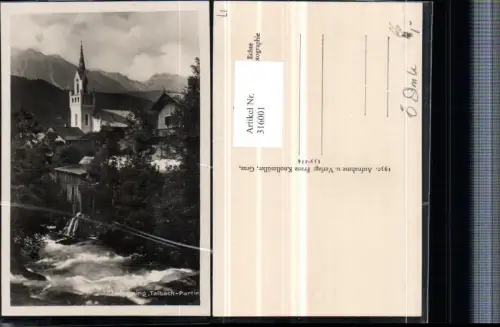 316001,Schladming Talbach Partie Kirche Wasserfall Bergkulisse