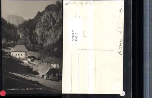 316010,Johnsbach Kirche m. Großen Buchstein im Gesäuse Bergkulisse