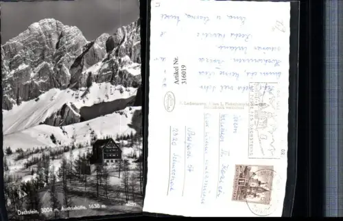 316019,Austriahütte Berghütte b. Ramsau m. Dachstein Bergkulisse Winterbild