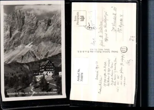 316074,Austriahütte Berghütte b. Ramsau m. Dachstein-Südwände Bergkulisse