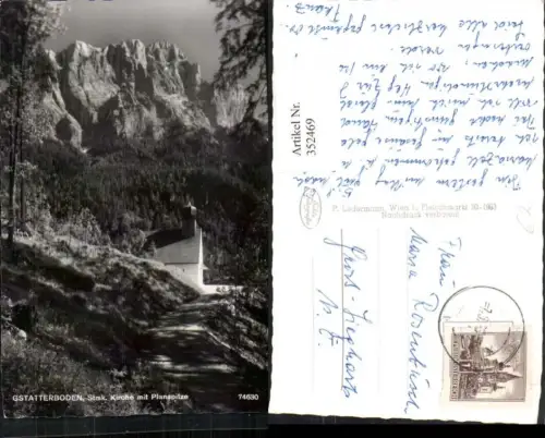352469,Gstatterboden Kirche m. Planspitze Bergkulisse