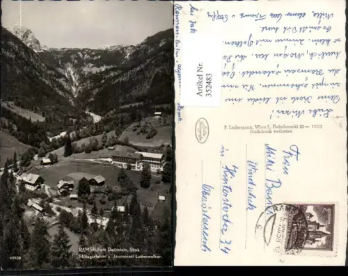 352483,Ramsau am Dachstein Teilansicht Mittagsstation u. Jausenrast Lodenwalker Bergkulisse