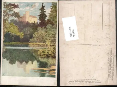 352484,Künstler AK A. Wagner Schloss Trautenfels b. Pürgg-Trautenfels