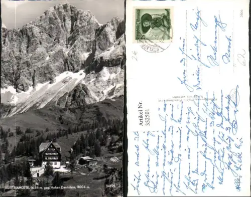 352501,Austriahütte Berghütte b. Ramsau geg. Hohen Dachstein Bergkulisse
