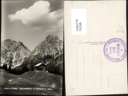 352508,Mödlingerhütte Berghütte b. Johnsbach m. Reichenstein Bergkulisse