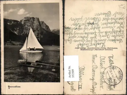 352509,Grundlsee See Segelboot Bergkulisse