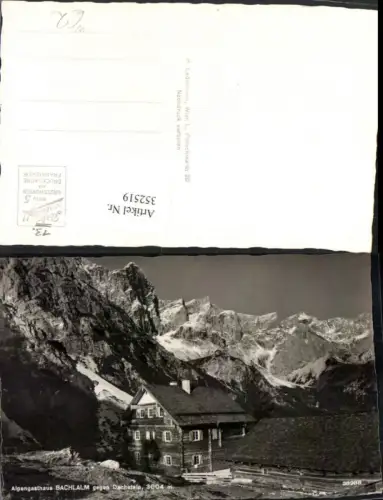 352519,Alpengasthaus Bachlalm b. Ramsau geg. Dachstein Bergkulisse
