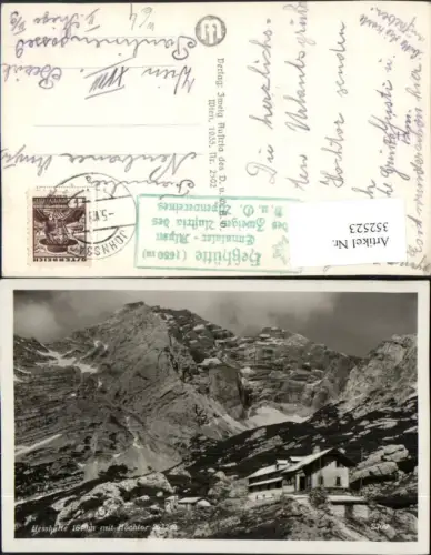 352523,Hesshütte Berghütte b. Johnsbach m. Hochtor Bergkulisse