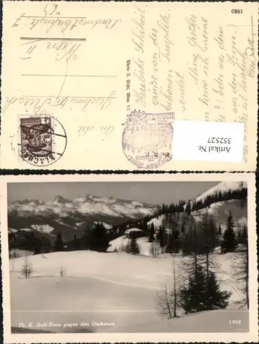 352527,Theodor Karl Holl-Haus Berghütte b. Tauplitz geg. Dachstein Bergkulisse Winterbild