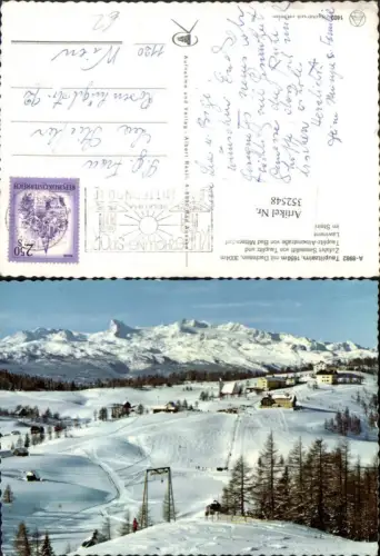 352548,Tauplitzalm b. Tauplitz m. Dachstein Bergkulisse Winterbild