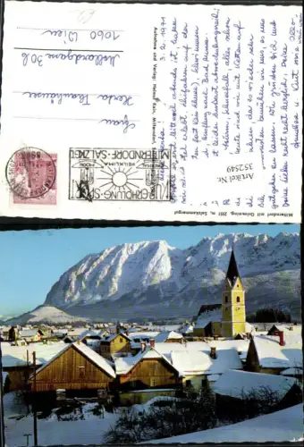 352549,Bad Mitterndorf Teilansicht m. Grimming Bergkulisse Winterbild