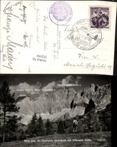 352559,Blick geg. Dachstein Südwände m. Südwand-Hütte b. Ramsau Bergkulisse