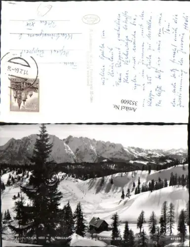 352600,Tauplitzalm b. Taupliz Alpengasthof Wilhelm m. Grimming Bergkulisse Winterbild