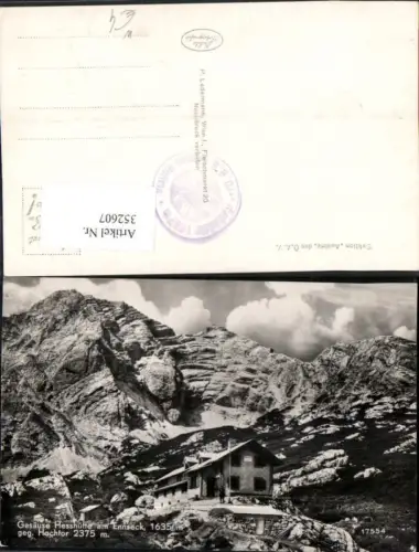 352607,Gesäuse Hesshütte Berghütte b. Johnsbach geg. Hochtor Bergkulisse