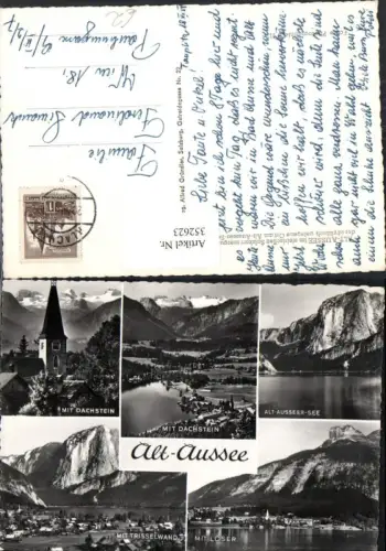 352623,Altaussee Totale Kirche Bergkulisse Mehrbildkarte