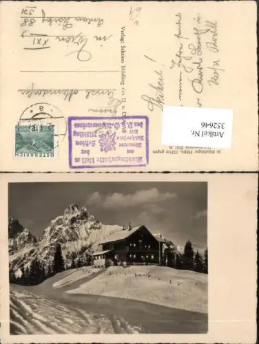 352646,Mödlingerhütte Berghütte b. Johnsbach geg. Reichenstein Bergkulisse Winterbild