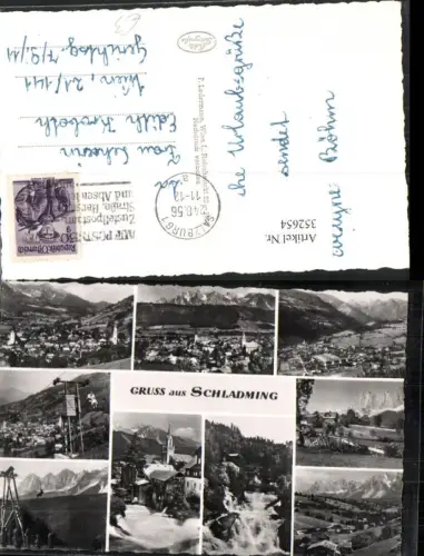 352654,Gruß aus Schladming Totale Sessellift Wasserfall Mehrbildkarte