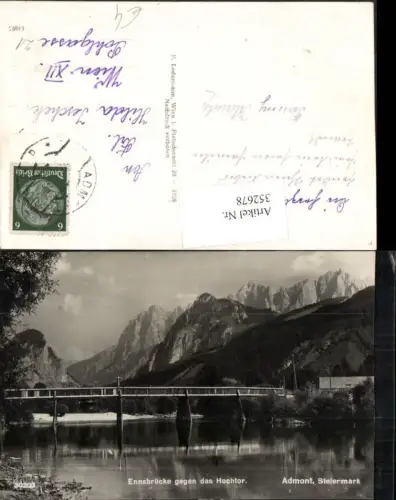 352678,Admont Ennsbrücke Brücke geg. Hochtor Bergkulisse