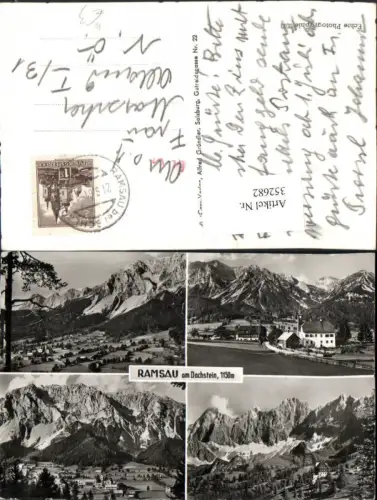352682,Ramsau am Dachstein Totale Bergkulisse Berghütte Mehrbildkarte
