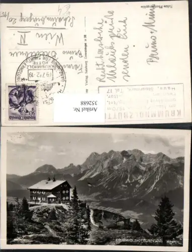 352688,Krummholzhütte Berghütte b. Haus m. Dachstein Bergkulisse