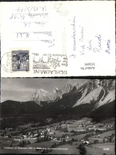352695,Ramsau am Dachstein Totale geg. Dachstein Südwände Bergkulisse