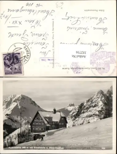352716,Austriahütte Berghütte b. Ramsau m. Rettenstein u. Bischofsmütze Bergkulisse