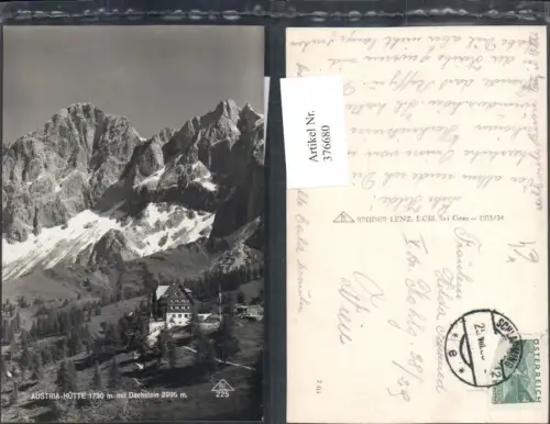 376680,Austria-Hütte Berghütte m. Dachstein b. Ramsau Bergkulisse