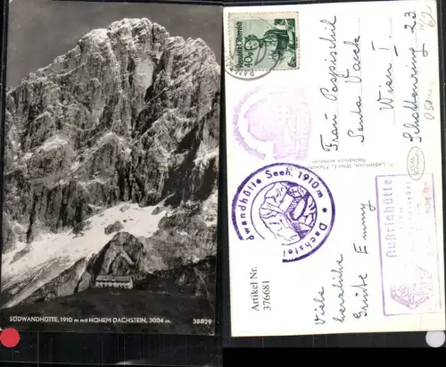 376681,Südwandhütte Berghütte b. Ramsau m. Hohem Dachstein Bergkulisse