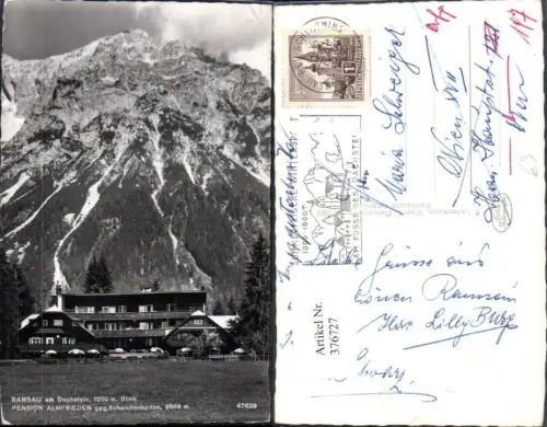 376727,Ramsau am Dachstein Pension Almfrieden geg. Scheichenspitze Bergkulisse