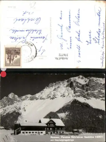 376772,Ramsau b. Schladming Pension Rührlehner m. Dachstein Bergkulisse Winterbild