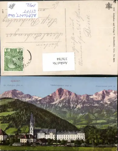 376784,Admont Stift Kirche m. Scheiblingstein Kreuzmauer Bergkulisse